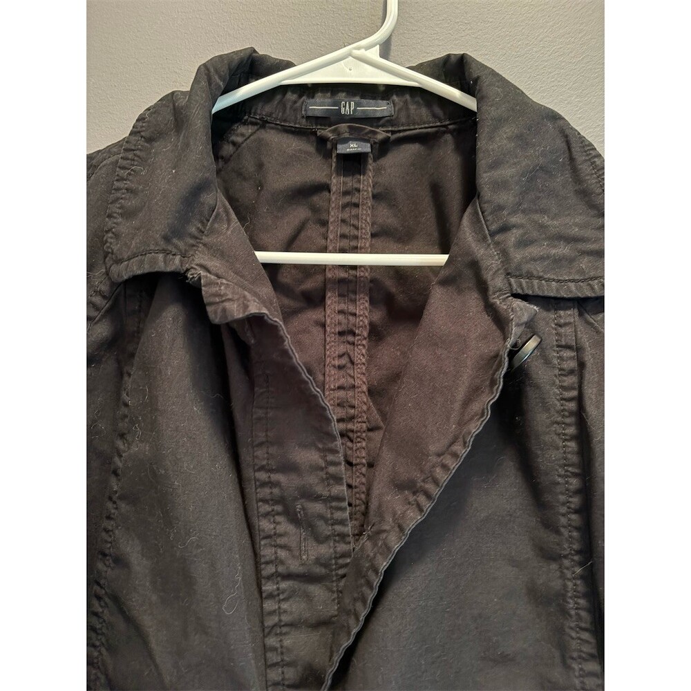 GAP Jacket Womens XL Black Lightweight Button Front Collared Casual - Picture 3 of 8